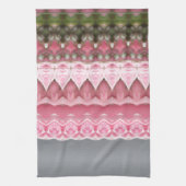 Roze grijs en groen theedoek (Verticaal)