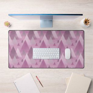 Roze, Grijs en Plum Misty Mountains Geometrisch Bureaumat