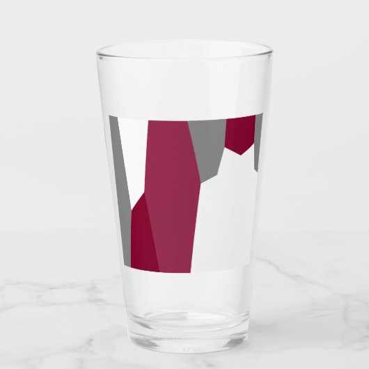Roze grijs en wit Abstract Glas (Voorkant)