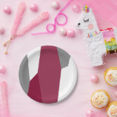 Roze grijs en wit Abstract Papieren Bordje (Feest)