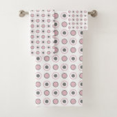 Roze, grijs en wit bad handdoek (Insitu)