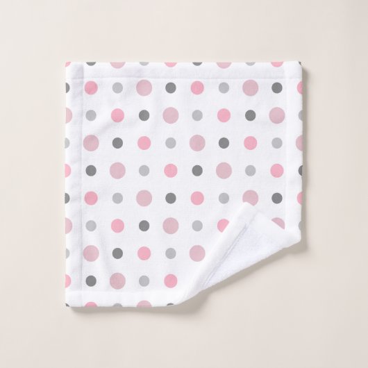 Roze, grijs en wit bad handdoek (Wasdoekje)