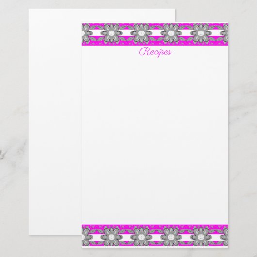 Roze grijs en wit briefpapier (Voorkant / Achterkant)