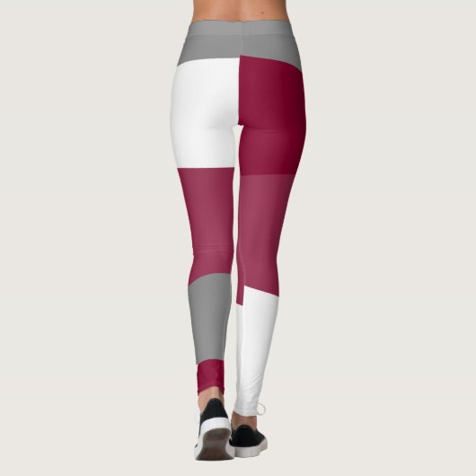 Roze Grijs en Wit Leggings (Achterkant)