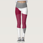 Roze Grijs en Wit Leggings (Voorkant)