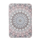 Roze grijs en wit mandala patroon badmat (Voorkant Verticaal)