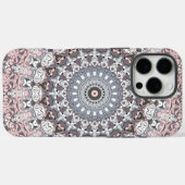 Roze Grijs en Wit Mandala Patroon Case-Mate iPhone Case (Achterkant (horizontaal))