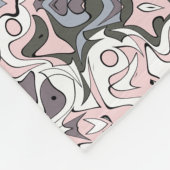 Roze grijs en wit mandala patroon fleece deken (Hoek)