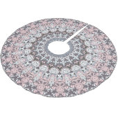Roze grijs en wit mandala patroon kerstboom rok (Gekanteld)