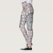 Roze grijs en wit mandala patroon leggings (Links)
