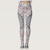 Roze grijs en wit mandala patroon leggings (Voorkant)