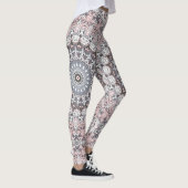Roze grijs en wit mandala patroon leggings (Rechts)