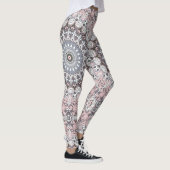 Roze grijs en wit mandala patroon leggings (Rechts)