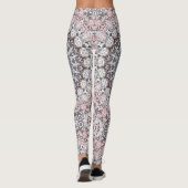 Roze grijs en wit mandala patroon leggings (Achterkant)