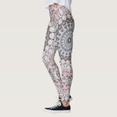 Roze grijs en wit mandala patroon leggings (Links)