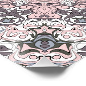 Roze grijs en wit mandala patroon perfect poster (Hoek)