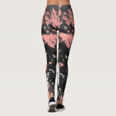 Roze, grijs en wit marmer leggings (Achterkant)