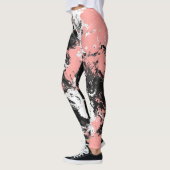 Roze, grijs en wit marmer leggings (Links)