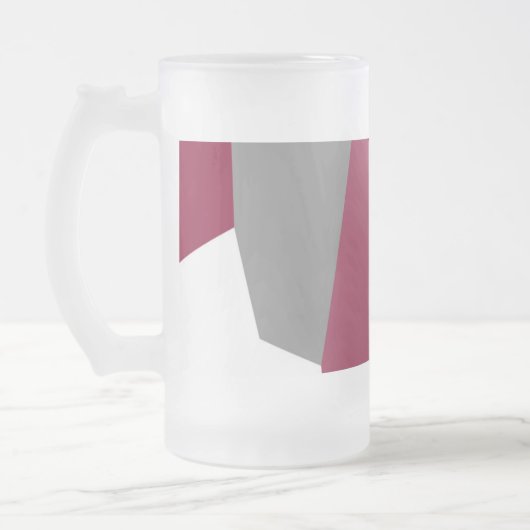 Roze grijs en wit matglas bierpul (Links)