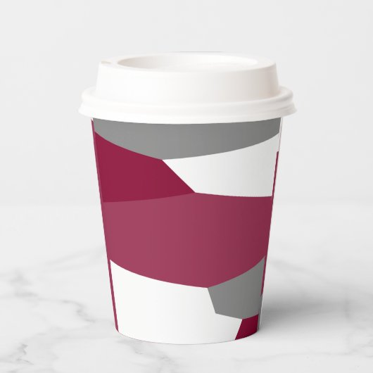 Roze grijs en wit papieren bekers (Achterkant)