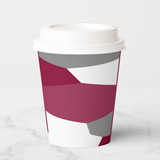 Roze grijs en wit papieren bekers (Voorkant)