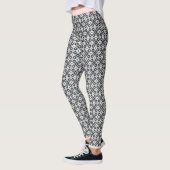 Roze, grijs en wit patroon leggings (Links)