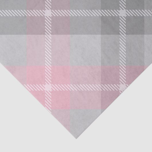 Roze grijs en wit plaid tissuepapier (Detail)