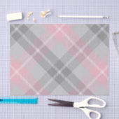 Roze grijs en wit plaid tissuepapier (Craft)