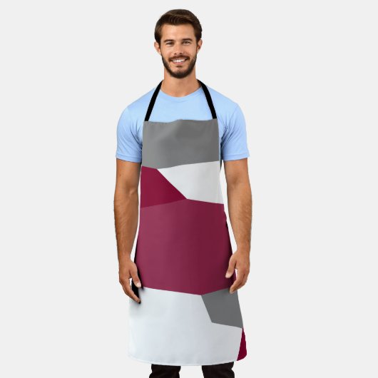 Roze grijs en wit schort (Gedragen)