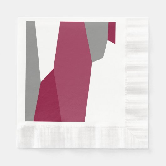 Roze grijs en wit servet (Voorkant)