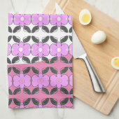 Roze grijs en wit theedoek (Quarter Fold)