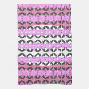 Roze grijs en wit theedoek