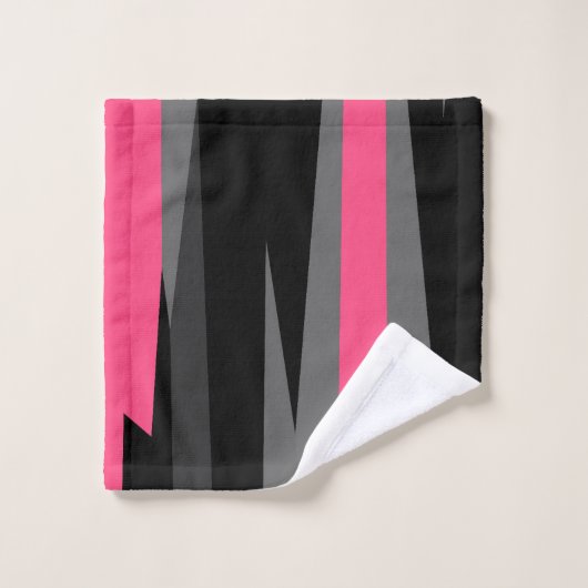 Roze grijs en zwart Abstract Bad Handdoek (Wasdoekje)