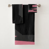 roze grijs en zwart abstract bad handdoek (Insitu)