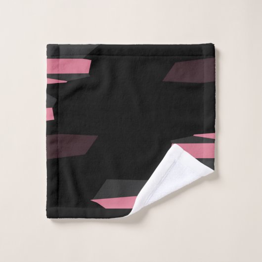 roze grijs en zwart abstract bad handdoek (Wasdoekje)