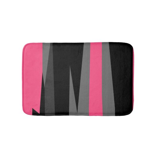 Roze grijs en zwart Abstract Badmat (Voorkant)