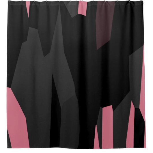 Roze grijs en zwart Abstract Douchegordijn (Voorkant)