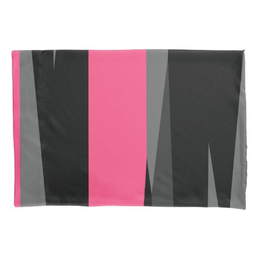 roze grijs en zwart abstract kussensloop (Voorkant)