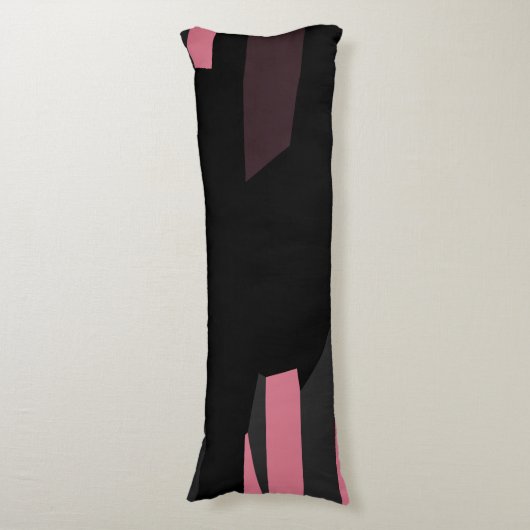 roze grijs en zwart abstract lichaamskussen (Voorkant Verticaal)