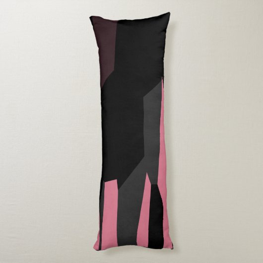 roze grijs en zwart abstract lichaamskussen (Achterkant (Verticaal))