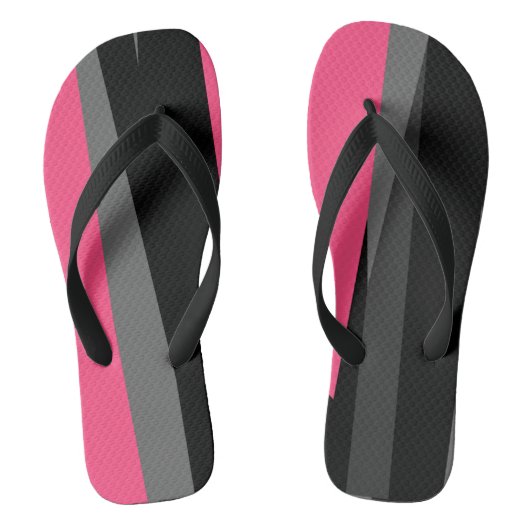 roze grijs en zwart abstract teenslippers (Voetbed)