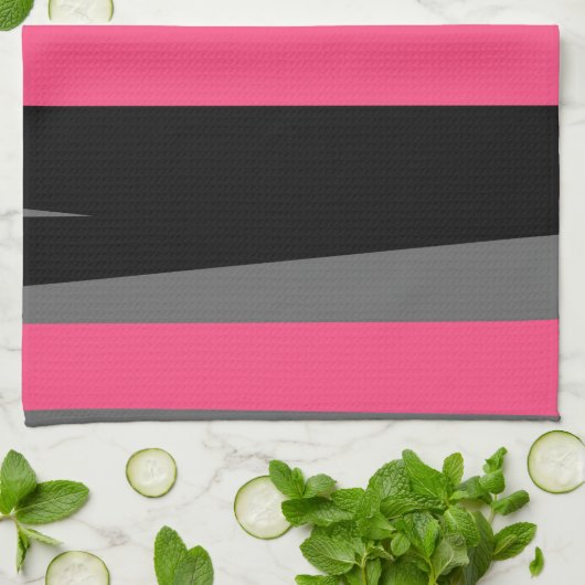 roze grijs en zwart abstract theedoek (Gevouwen)