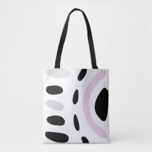 Roze, grijs en zwart minimalistische design canvas tote bag