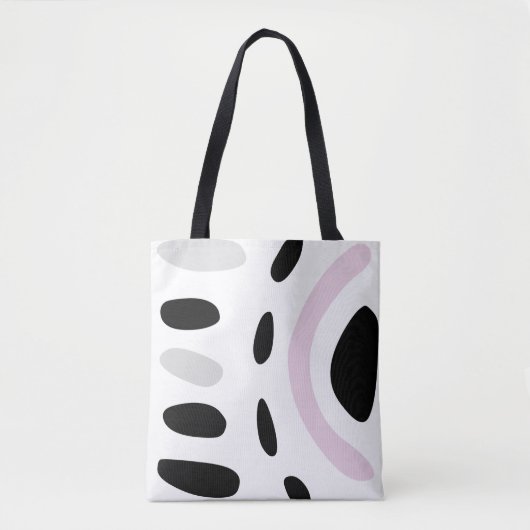 Roze, grijs en zwart minimalistische design canvas tote bag (Voorkant)