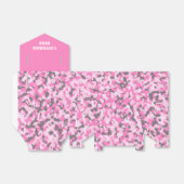 Roze & Grijs gecamoufleerde Tent Favor Box Bedankdoosjes (Uitgevouwen)