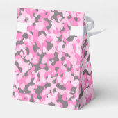Roze & Grijs gecamoufleerde Tent Favor Box Bedankdoosjes (Achterkant)