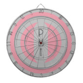 Roze Grijs Gepersonaliseerde Dart Board Dartbord (Voorkant)