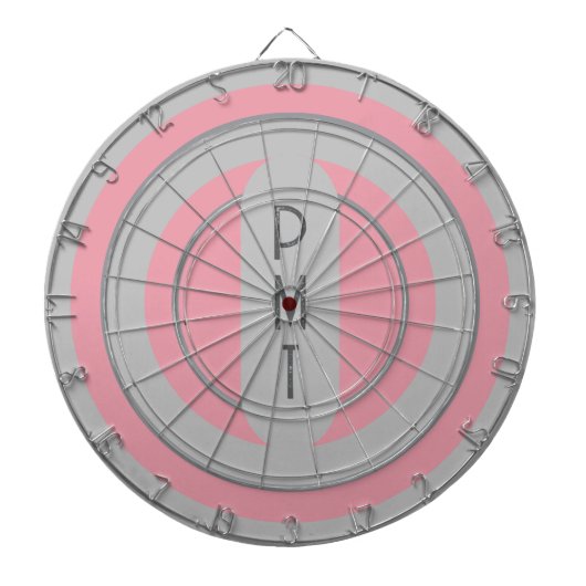 Roze Grijs Gepersonaliseerde Dart Board Dartbord (Voorkant)