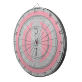 Roze Grijs Gepersonaliseerde Dart Board Dartbord (Voorkant Rechts)