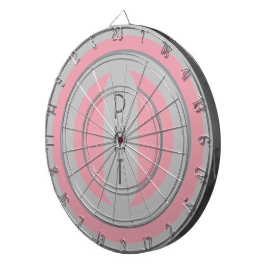 Roze Grijs Gepersonaliseerde Dart Board Dartbord (Voorkant Rechts)